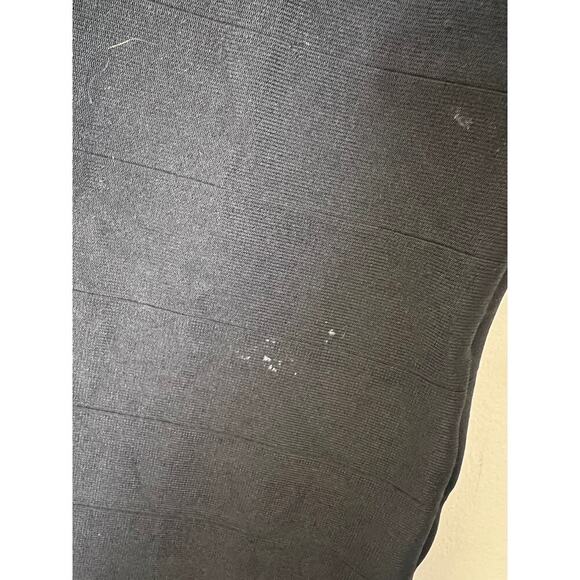 Bebe Black One Shoulder Mixed Media Mini Dress Sz LG - Picture 5 of 6